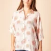 Symbology Seascape Silk Blouse - Cream + Rose Sale 2 Symbology Seascape Silk Blouse - Cream + Rose Sale