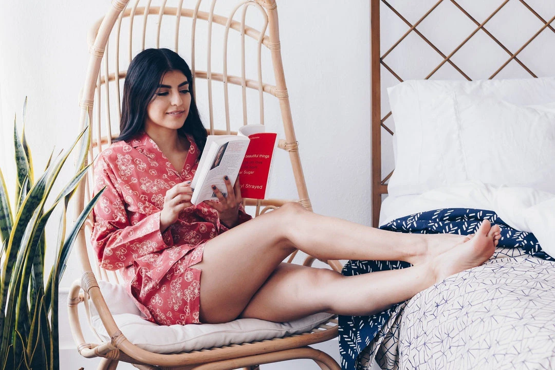 Symbology Tattoo Flower Pajama Set - Dusty Rose + Cream 6 Symbology Tattoo Flower Pajama Set - Dusty Rose + Cream