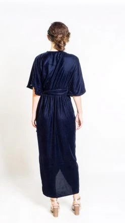 Symbology Special Occasion Velvet Wrap Dress In Midnight Blue 9 Symbology Special Occasion Velvet Wrap Dress In Midnight Blue