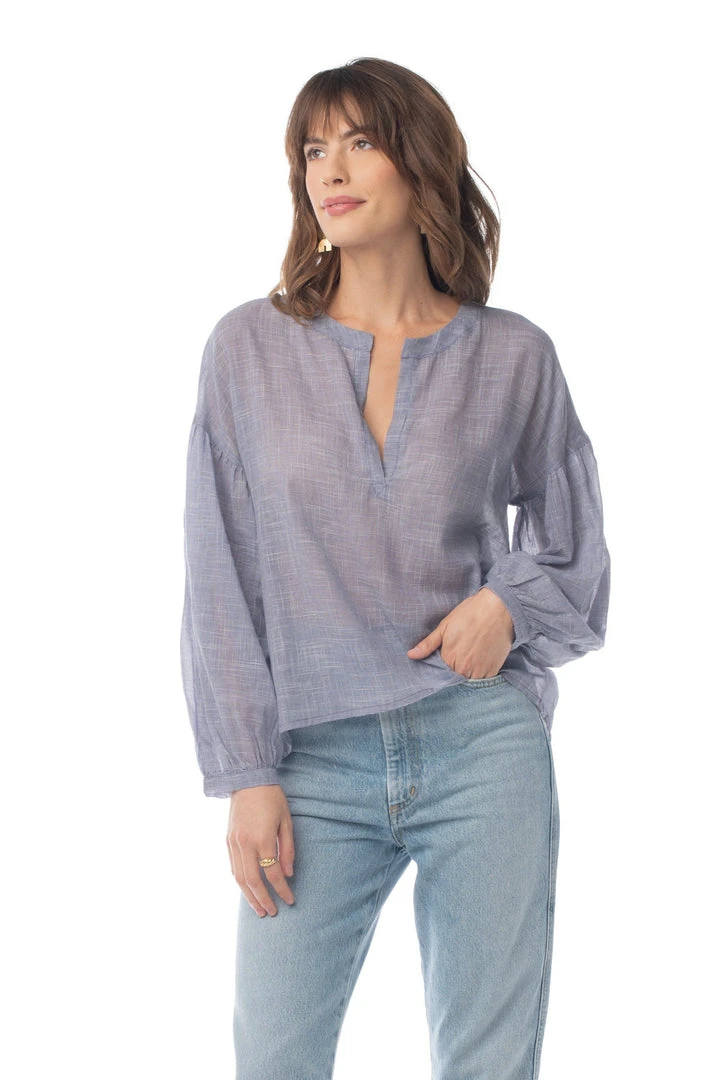 Synergy Organic Clothing Amber Top - Navy Checked Sale 3 Synergy Organic Clothing Amber Top - Navy Checked Sale
