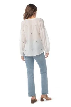 Synergy Organic Clothing Embroidered Amber Top - Tofu White