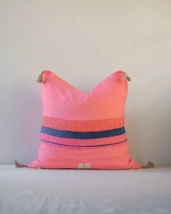 Soil To Studio Teejan Linen Throw Pillow Cover - Bright Pink