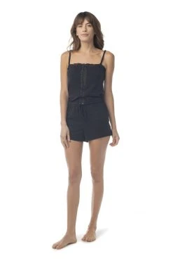 Synergy Organic Clothing Tencel Sleep Romper - Black