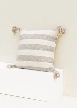 Territory Design Ancho Stripe Throw Pillow Cover - Gray