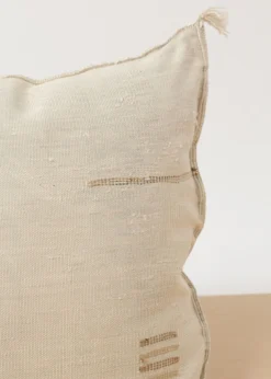 Territory Design Handcrafted Lines Throw Pillow Cover - Cream