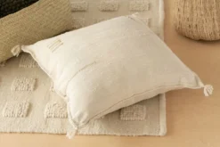 Territory Design Handcrafted Lines Throw Pillow Cover - Cream