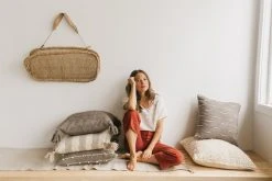 Territory Design Loops Throw Pillow Cover - Gray