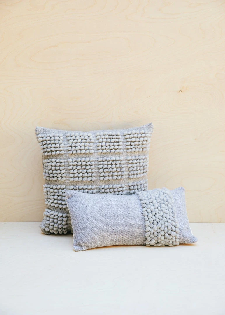 Territory Design Raya Lumbar Pillow Cover - Gray 3 Territory Design Raya Lumbar Pillow Cover - Gray