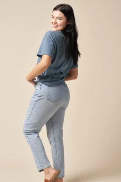 The Standard Stitch Made In USA Boxy Crew - Stone Blue