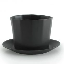 The Bright Angle Home Goods Native Porcelain Planter - Mica Black