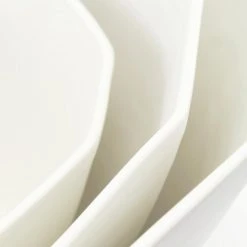 The Bright Angle Porcelain Nesting Bowl Set - Silk White Home Goods
