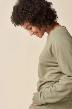 The Standard Stitch College Sweatshirt - Sage Made In USA