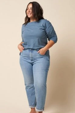 The Standard Stitch Clothing Long Sleeve Tee - Stone Blue