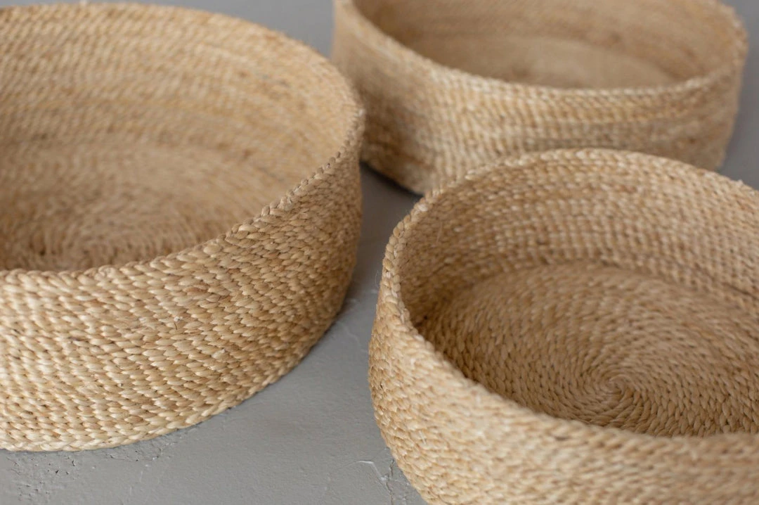 Will & Atlas Home Goods Trio Of Round Jute Baskets - Natural 4 Will & Atlas Home Goods Trio Of Round Jute Baskets - Natural
