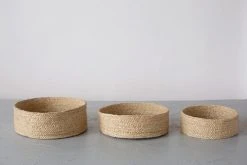 Will & Atlas Home Goods Trio Of Round Jute Baskets - Natural