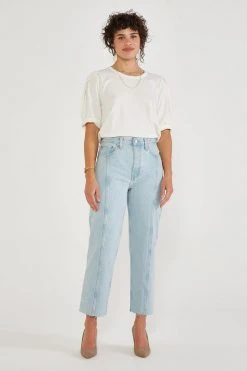 ÉTICA Tyler Seamed Crop Jeans - Sea Breeze
