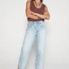 ÉTICA New Arrivals Tyler Vintage Straight Crop Jeans - Pebble Beach