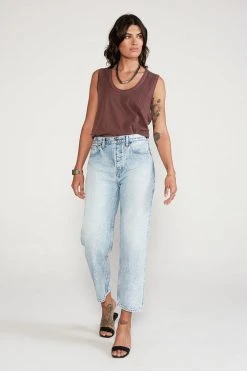 ÉTICA New Arrivals Tyler Vintage Straight Crop Jeans - Pebble Beach