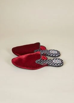 ONE432 Upcycled Velvet Unisex Slippers - Begum Scarlet Best Sellers