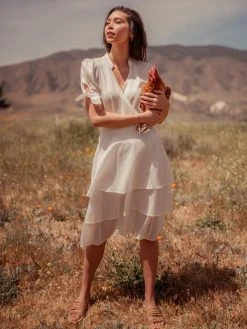 Valani Clothing Chanthu Banana Midi Skirt - Cloud Dancer