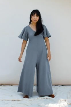 Mien Villa Flutter Sleeve Jumpsuit Clothing
