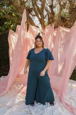 Mien Villa Flutter Sleeve Jumpsuit Clothing