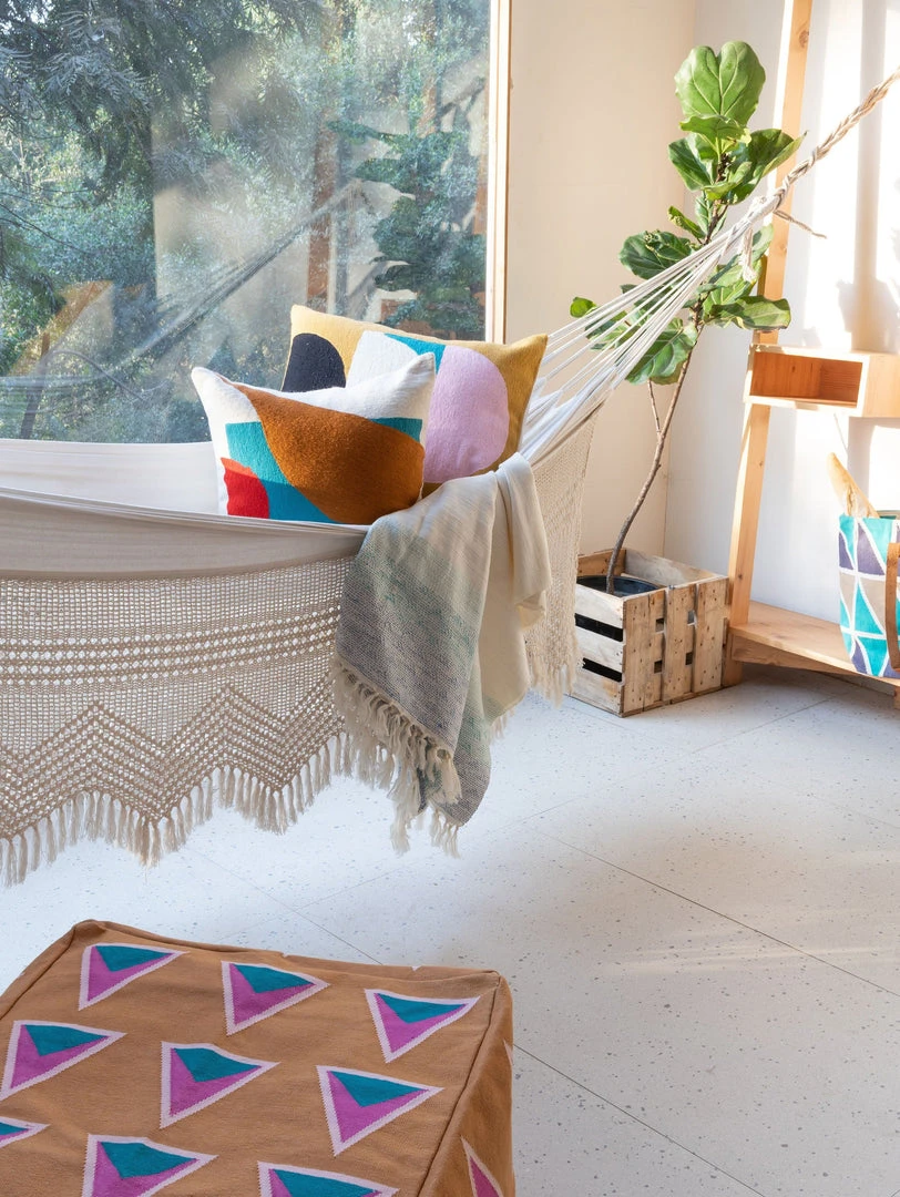 Leah Singh Home Goods Viola Wool Throw Pillow Cover - Ochre 8 Leah Singh Home Goods Viola Wool Throw Pillow Cover - Ochre