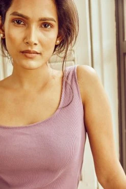 No Nasties Wide-Neck Ribbed Tank Top Clothing