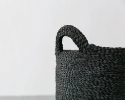 Will & Atlas Oval Jute Baskets - Charcoal