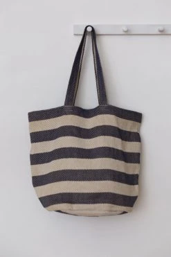 Will & Atlas Provence Striped Oversized Tote - Indigo + White
