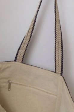 Will & Atlas Provence Striped Oversized Tote - Indigo + White