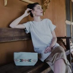 MZ Fair Trade Wind + Arrows Wool Clutch Bag Accessories