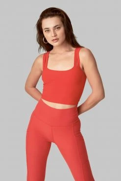 Wolven Double Cross Recycled Top - Cayenne Activewear + Athleisure