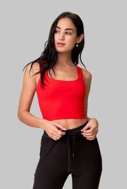 Wolven Double Cross Recycled Top - Cayenne Activewear + Athleisure