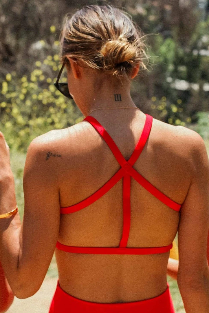 Wolven Recycled Pyramid Top - Cayenne 7 Wolven Recycled Pyramid Top - Cayenne