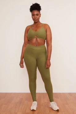 Wolven Reversible Crisscross Recycled Bra - Eucalyptus Activewear + Athleisure