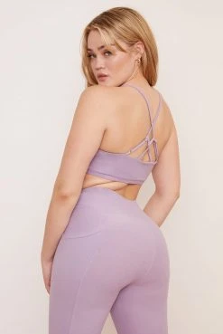 Wolven Activewear + Athleisure Reversible Crisscross Recycled Bra - Lavender 11 Wolven Activewear + Athleisure Reversible Crisscross Recycled Bra - Lavender