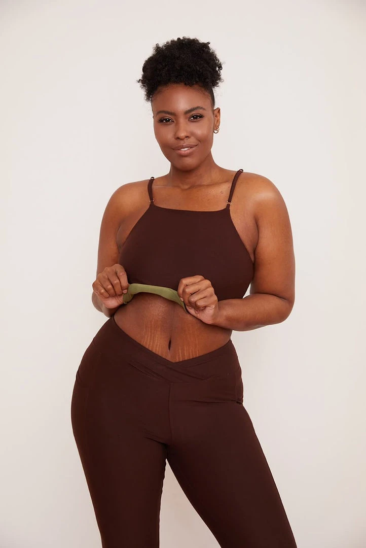 Wolven Reversible Crisscross Four-Way Recycled Top - Chai Activewear + Athleisure 7 Wolven Reversible Crisscross Four-Way Recycled Top - Chai Activewear + Athleisure