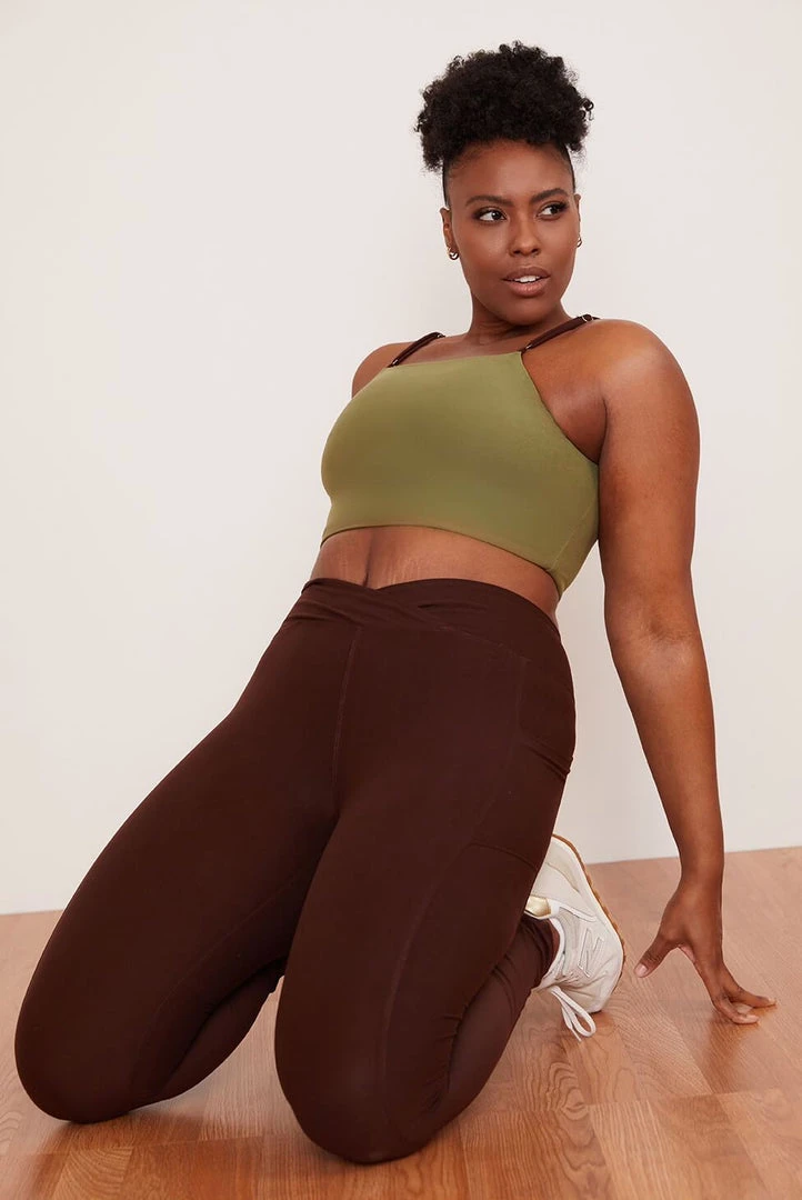 Wolven Reversible Crisscross Four-Way Recycled Top - Chai Activewear + Athleisure 11 Wolven Reversible Crisscross Four-Way Recycled Top - Chai Activewear + Athleisure