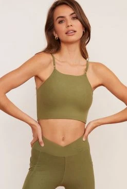 Wolven Reversible Crisscross Four-Way Recycled Top - Eucalyptus Activewear + Athleisure