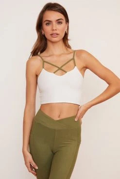 Wolven Reversible Crisscross Four-Way Recycled Top - Eucalyptus Activewear + Athleisure