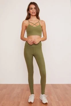Wolven Reversible Crisscross Four-Way Recycled Top - Eucalyptus Activewear + Athleisure