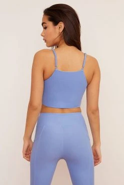 Wolven Activewear + Athleisure Reversible Crisscross Four-Way Recycled Top - Juniper
