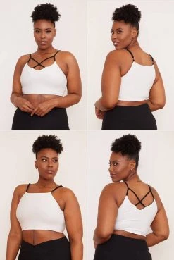 Wolven Activewear + Athleisure Reversible Crisscross Four-Way Recycled Top - Onyx