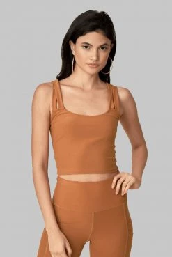 Wolven Double Cross Recycled Top - Turmeric Best Sellers