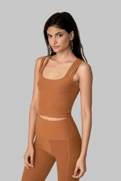 Wolven Double Cross Recycled Top - Turmeric Best Sellers