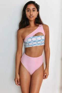 Wolven Reversible High-Waisted Recycled Bikini Bottom - Echo Swim