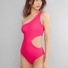Wolven Reversible One Shoulder Recycled Swimsuit - Elektriflora 1 Wolven Reversible One Shoulder Recycled Swimsuit - Elektriflora