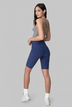 Wolven Recycled Bike Short With Pockets - Indigo Activewear + Athleisure