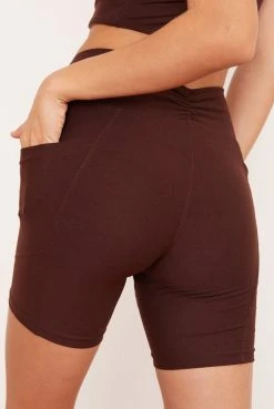 Wolven Recycled Midi Bike Short - Chai 11 Wolven Recycled Midi Bike Short - Chai